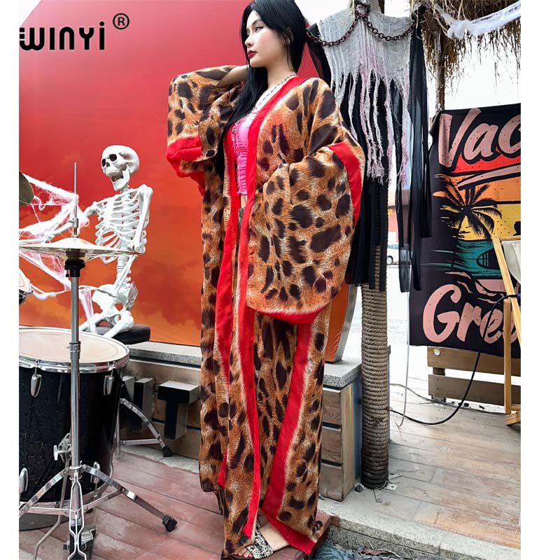 Young Women'S Formal Wear - WINYI-Cardigã com estampa leopardo para mulheres,