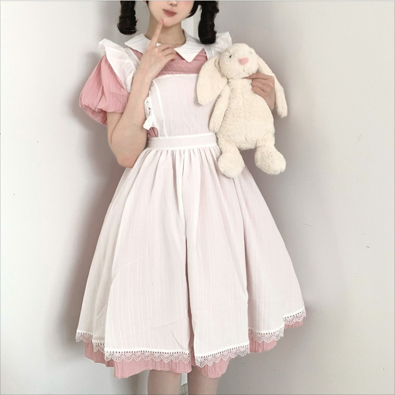Vintage Women'S Formal Wear - Vestido Longo Rosa e Branco de