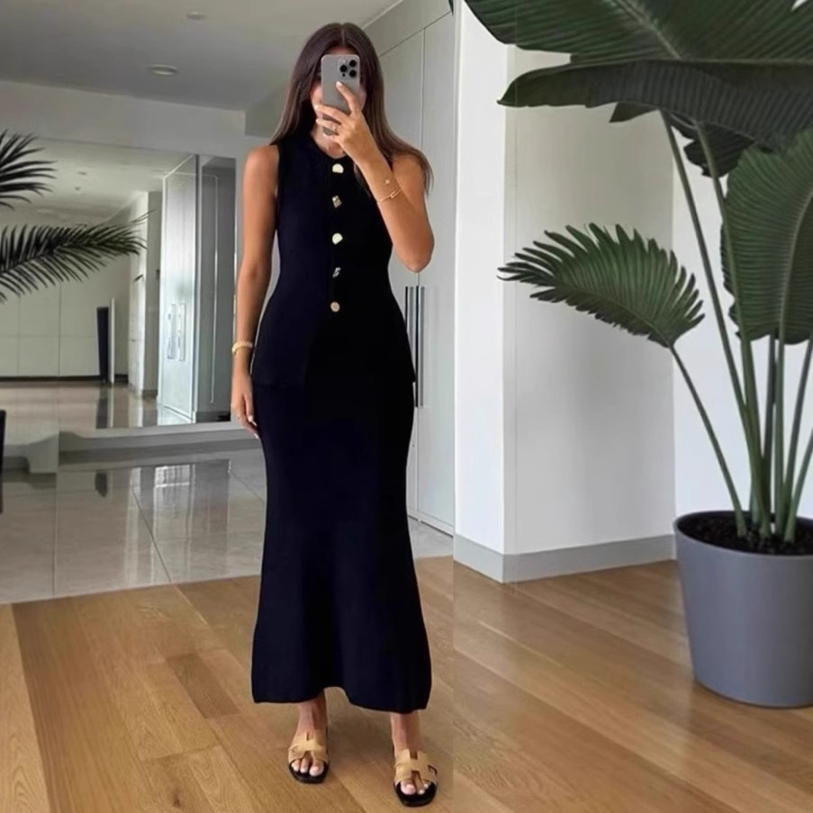 Formal Women'S Wear - Top bodycon sem mangas com gola