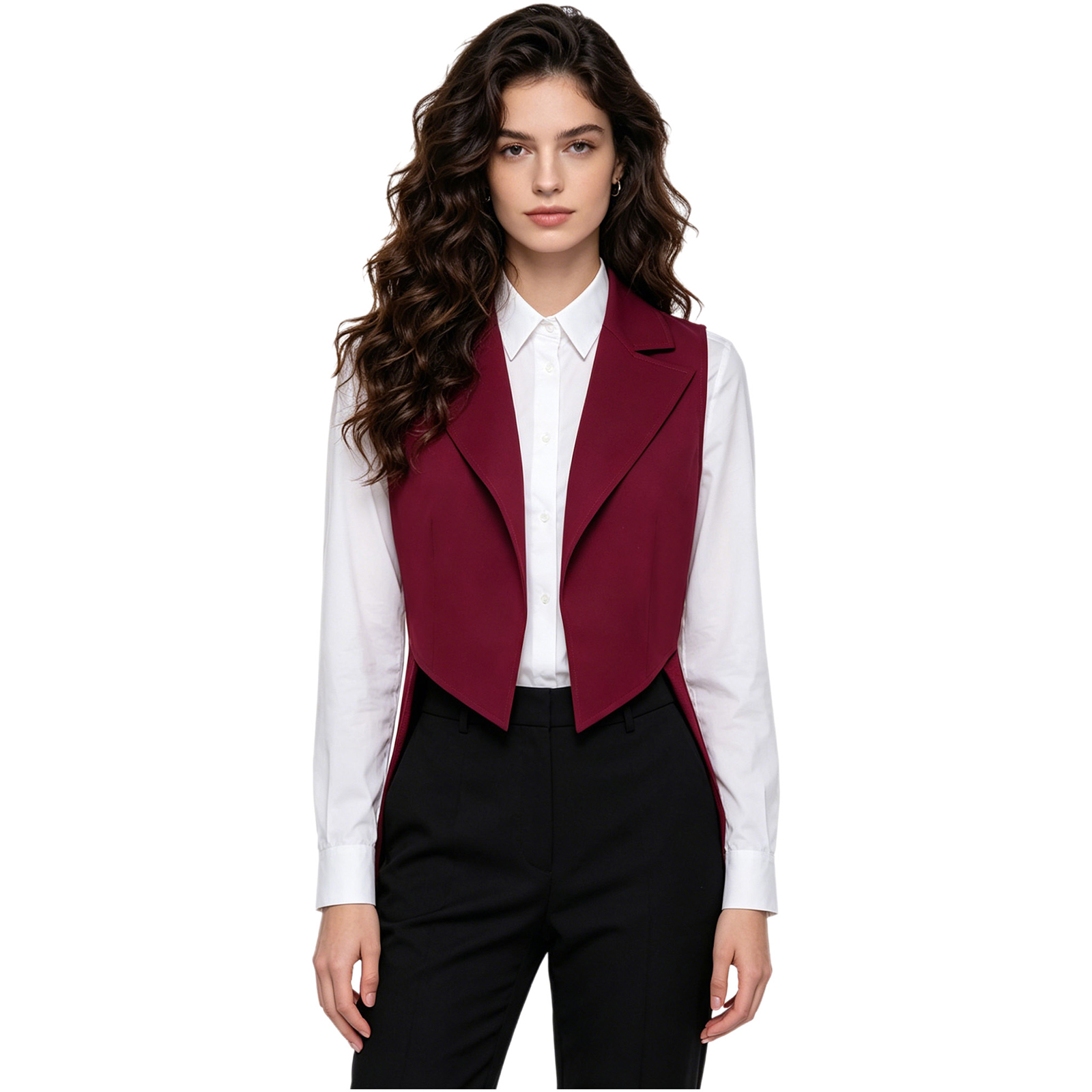 Women Formal Wear Stitching - Colete Feminino Vintage Estilo Fraque Aberto