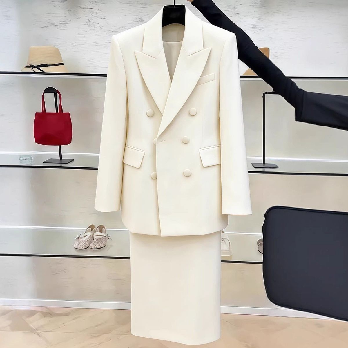 Formal Women'S Wear - Conjunto de Blazers Brancos para Mulheres