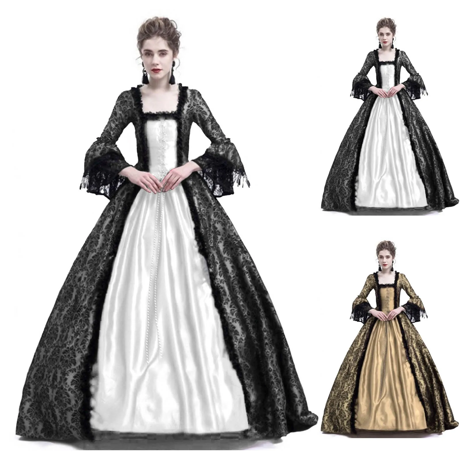Vintage Women'S Formal Wear - Fantasia de Halloween para Mulheres, Vestido