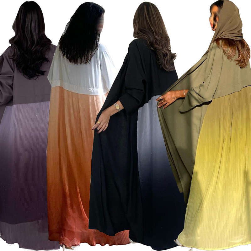 Women Formal Wear Stitching - Vestido Abaya Plissado para Mulheres Muçulmanas