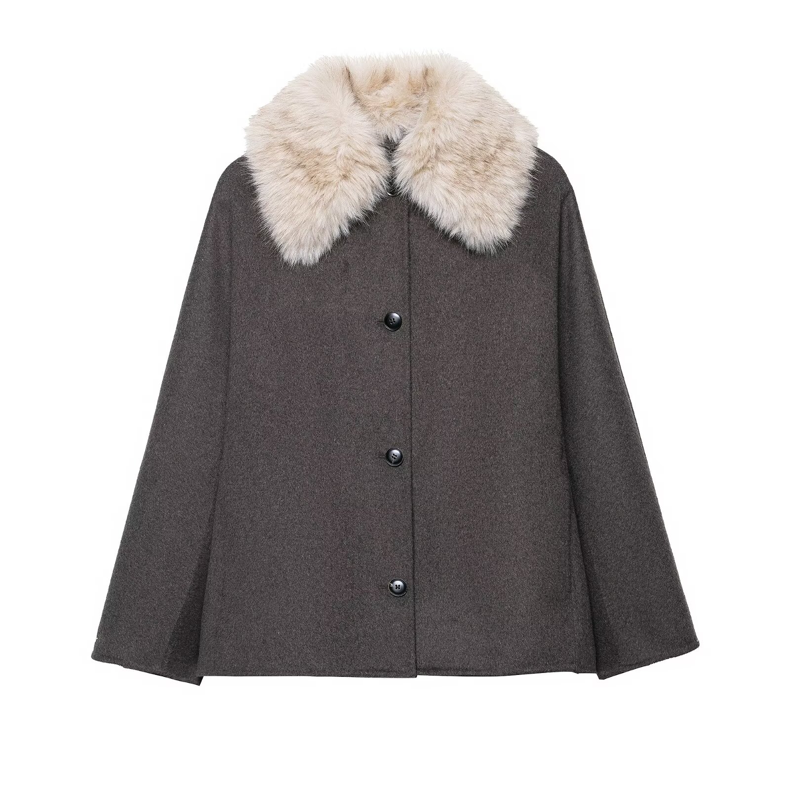Casaco com Gola de Pele Sintét - Women Formal Wear Stitching avaliação e preço