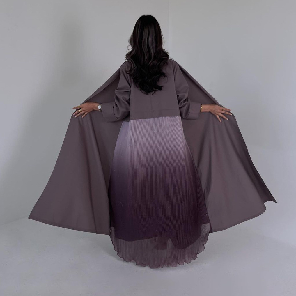 Vestido Abaya Plissado para Mu - Women Formal Wear Stitching avaliação e preço